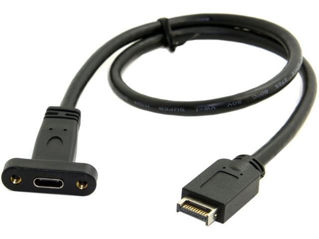 Usb 3.1 Front Panel Header To Usb-C Type-C Female Extension Cable 40Cm With Panel Mount Screw