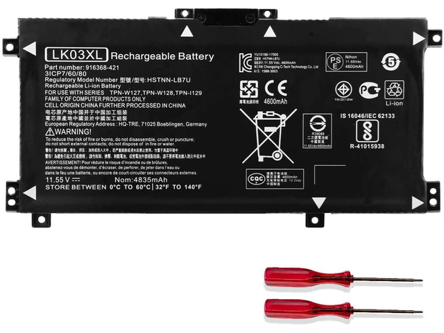 Ebkk Lk03xl Laptop Battery For Hp Envy X360 17-Ae 17M-Ae 17T-Ae 15-Bp000 15M-Bp012dx 15M-Bp011dx 15M-Cn0012dx 17-Ae143ng 17M-Ae0xx 17M-Ae011dx...