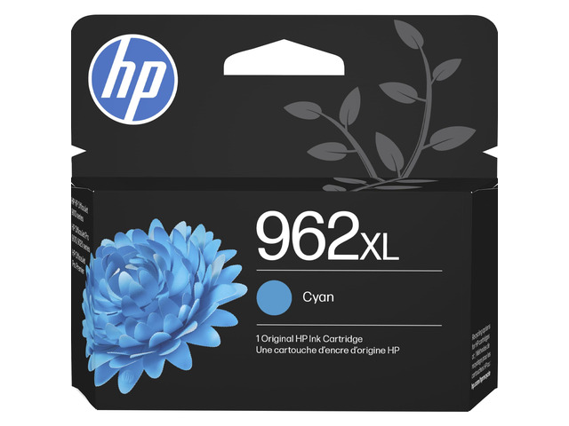 962XL Cyan High-Yield Ink Cartridge Works with OfficeJet 9010, Pro 9010, 9020 Eligible for Instant Ink 3JA00AN
