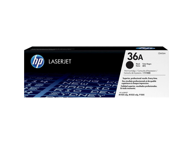 36A Black Standard Yield Toner Cartridge, Prints Up to 2,000 Pages (CB436A)