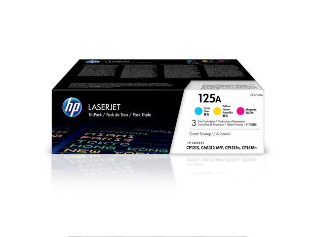 HP Original 125A Cyan, Magenta, Yellow Toner Cartridges (3-Pack) Works Color LaserJet CM1312 MFP Series, Color LaserJet CP1215, CP1515, CP1518...