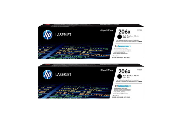 HP 206X High-Yield Black Toner Cartridge 2-Pack Compatible Color LaserJet Pro M2