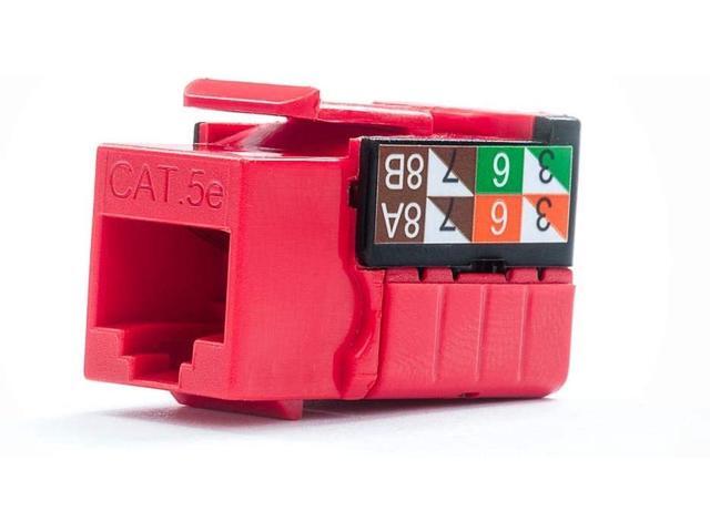 FireFold CAT5E-KJ-RED Vertical Cable Cat5E Keystone Jack - 110 Style