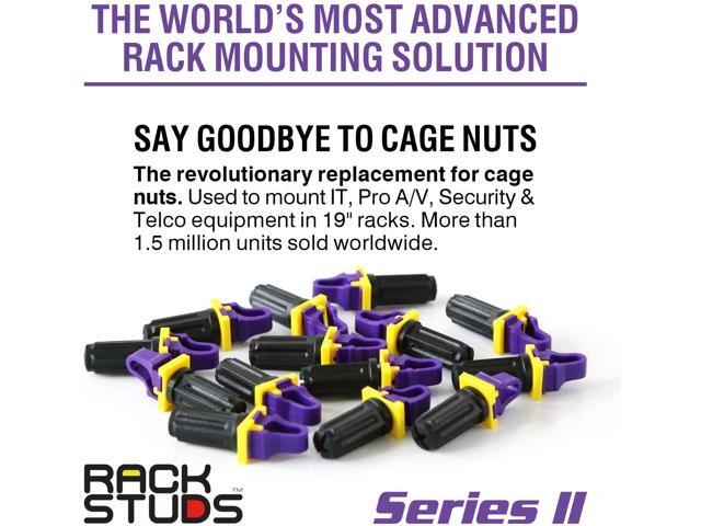Rackstuds P20 Rack Mount Solution Series II - No More Cage Nuts! The Easiest and Safest Server Rack Solution in 19' Racks with Square Punched...