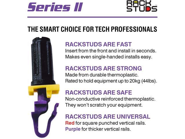Rackstuds P20 Rack Mount Solution Series II - No More Cage Nuts! The Easiest and Safest Server Rack Solution in 19' Racks with Square Punched...