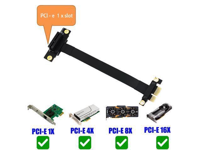 BQZYX Pci-e Extension Cable PCI Express 36PIN 1X Extender Extension Cable with Gold-Plated Connector, Pci-e 1x Riser pcie Extender (90 Degree 20cm...
