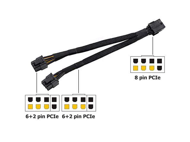 8Pin PCIe PCI Express Graphics Video Card GPU VGA 8 Pin Female to Dual GPU 8Pin 6+2 Pin Male Braided Sleeved GPU 8 pin Splitter Power Extension...