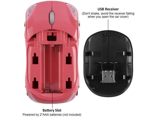 CHUYI Small Cool Sports Car Shaped Wireless Mouse Portable Optical Mini Cordless Mice with USB Receiver for Business Travel Office Home School Gift...