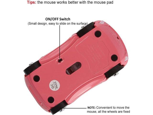 CHUYI Small Cool Sports Car Shaped Wireless Mouse Portable Optical Mini Cordless Mice with USB Receiver for Business Travel Office Home School Gift...