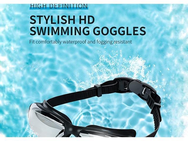 Swim Goggles, High-Definition Anti-Fog Non-leakage Swimming Safety Goggles for Adult(Black)