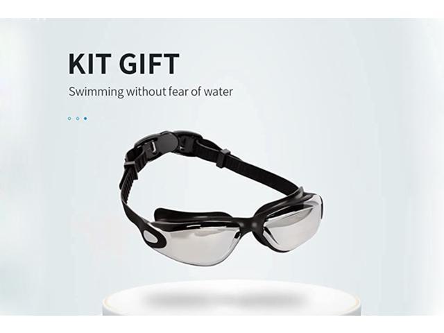Swim Goggles, High-Definition Anti-Fog Non-leakage Swimming Safety Goggles for Adult(Black)
