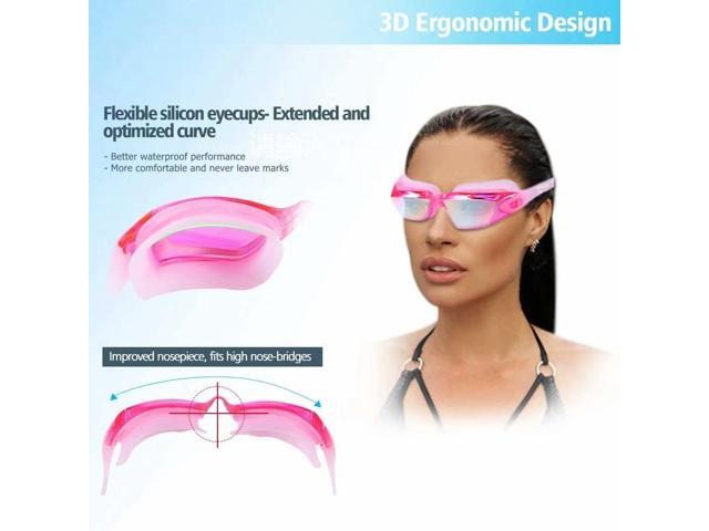 Goggles for Men Women Teens, Anti-Fog UV-Protection Leak-Proof(Pink Mirrored Colorful)