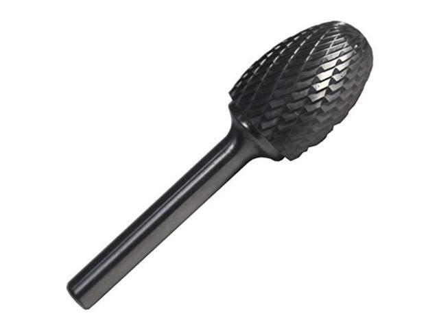 Drill America DUL Series Solid Carbide Bur, Double Cut, SE6 Oval, 1/4' Shank, 5/8' Head Diameter, 1' Cutting Length (Pack of 1)