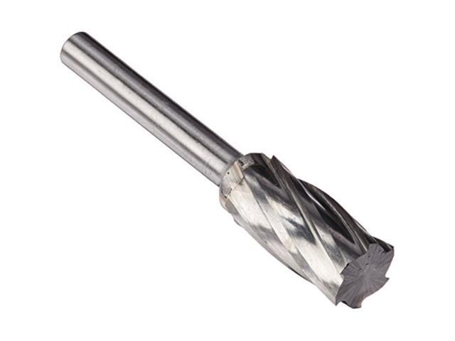 Drill America DUL Series Solid Carbide Bur, Double Cut, SA5NF Cylindrical, 1/4' Shank, 1/2' Head Diameter, 1' Cutting Length (Pack of 1)