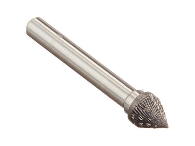 Drill America DUL Series Solid Carbide Bur, Double Cut, SJ3 60 Degrees Angle, 1/4' Shank, 3/8' Head Diameter, 5/16' Cutting Length (Pack of 1)