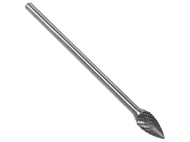 Drill America DUL Series Solid Carbide Bur, Double Cut, SG5 Tree - Pointed End, 1/4' Shank, 1/2' Head Diameter, 1' Cutting Length, 6' Overall...