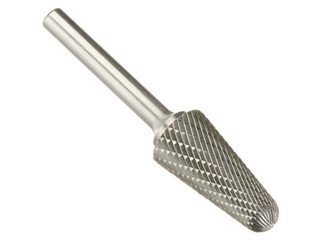 Drill America DUL Series Solid Carbide Bur, Double Cut, SL6 Cone, 1/4' Shank, 5/8' Head Diameter, 1-5/16' Cutting Length (Pack of 1)
