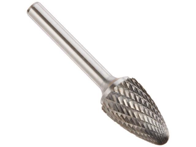 Drill America DUL Series Solid Carbide Bur, Double Cut, SF6 Tree - Radius End, 1/4' Shank, 5/8' Head Diameter, 1' Cutting Length (Pack of 1)