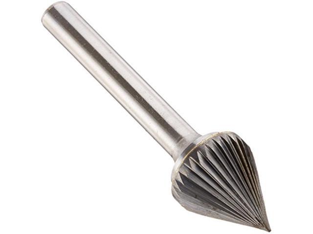 Drill America DUL Series Solid Carbide Bur, Double Cut, SJ7 60 Degrees Angle, 1/4' Shank, 3/4' Head Diameter, 5/8' Cutting Length (Pack of 1)