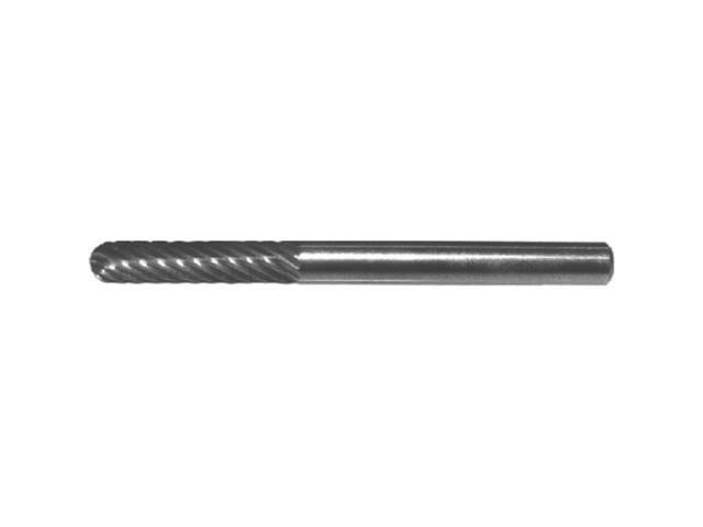 Drill America DUL Series Solid Carbide Miniature Bur, Double Cut, SC53 Cylindrical - Radius End, 1/8' Shank, 3/16' Head Diameter, 1/2' Cutting...