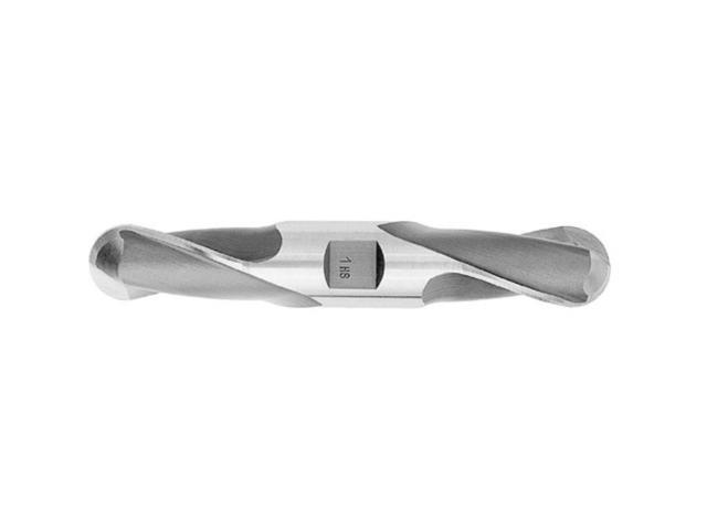 Drill America DWC Series High-Speed Steel End Mill, Polished Finish, 2 Flute, Ball End, 1/2' Cutting Length, 3/16' Cutting Diameter, 3/8' Shank...