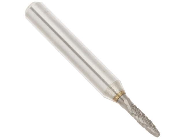 Drill America DUL Series Solid Carbide Bur, Double Cut, SF11 Tree - Radius End, 1/4' Shank, 1/8' Head Diameter, 1/2' Cutting Length (Pack of 1)