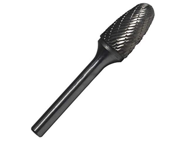 Drill America DUL Series Solid Carbide Bur, Double Cut, SF15 Tree - Radius End, 1/4' Shank, 3/4' Head Diameter, 1-1/2' Cutting Length (Pack of 1)