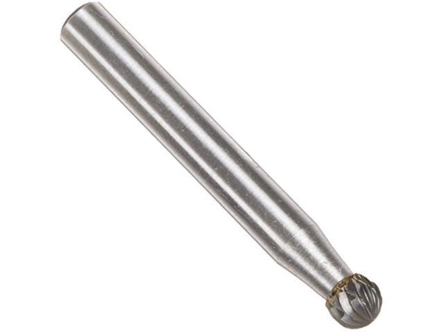 Drill America DUL Series Solid Carbide Miniature Bur, Double Cut, SD81 Ball End, 3/16' Shank, 3/16' Head Diameter, 3/16' Cutting Length (Pack of 1)