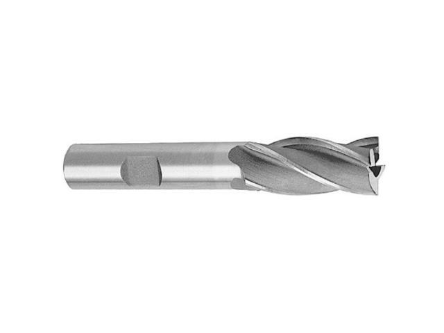 Drill America DWCF Series High-Speed Steel End Mill, Polished Finish, 4 Flute, Square End, 2' Cutting Length, 1 1/8' Cutting Diameter, 4-1/2'...