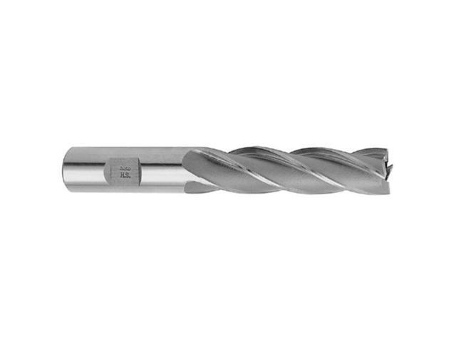 Drill America DWCF Series High-Speed Steel End Mill, Polished Finish, 4 Flute, Square End, 1/2' Cutting Length, 3/16' Cutting Diameter, 2-1/4'...