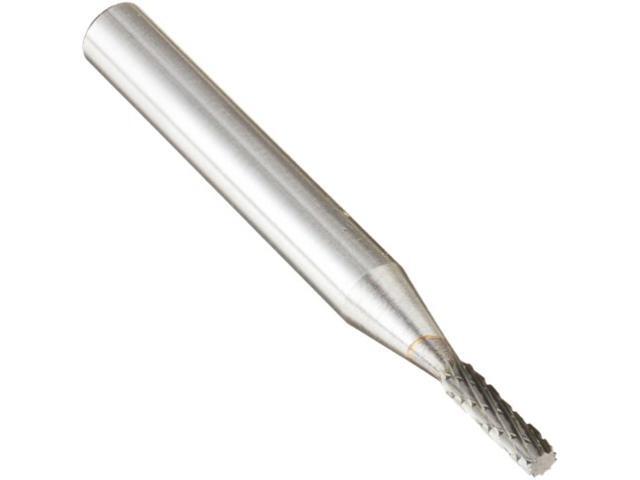Drill America DUL Series Solid Carbide Bur, Double Cut, SA11 Cylindrical, 1/4' Shank, 1/8' Head Diameter, 1/2' Cutting Length (Pack of 1)