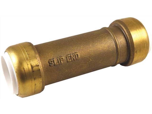 SHARKBITE UIP3016 Push-Fit Coupling Fitting, 3/4 in Tube Size, Brass, Brass