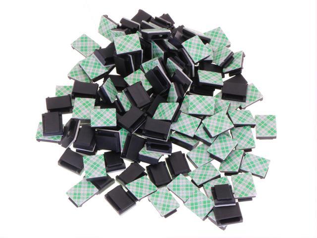 XINCA Ethernet Cable Clips Sticky Tack Cord Holder Wire Organizer Desk Accessories Wire Hider 100pcs Black for Cat6 and Cat7 Cat8 Flat Ethernet...