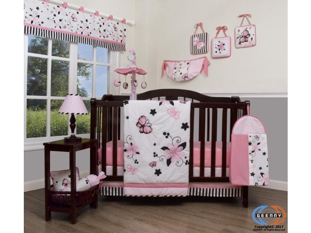 UPC 813026014261 product image for 13PCS New Pink Butterfly Baby Nursery Crib Bedding Sets By Geenny | upcitemdb.com