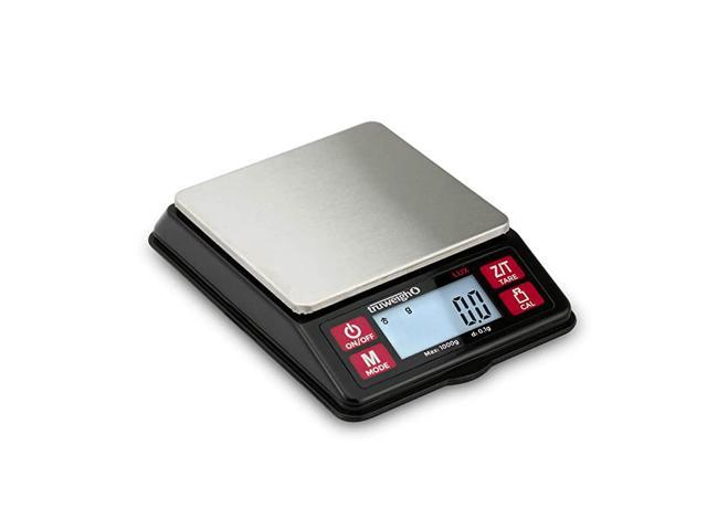 LUX Digital Mini Scale (1000g x 0.1g, Black/Red) - Digital Kitchen Scale - Digital Travel Scale - Portable Food Scale - Meal Prep Weight Scale. photo
