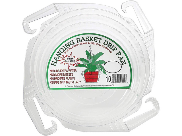 Curtis Wagner 10' Clear Hanging Basket Drip Pan Saucer (10-Pack)