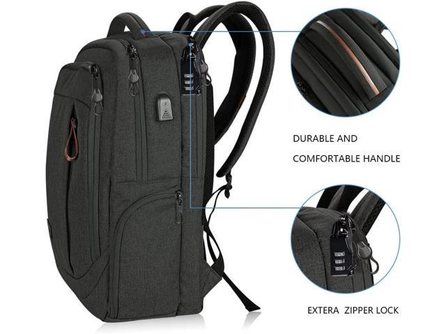 KROSER Laptop Backpack Large Computer Backpack Fits up to 17.3 Inch Laptop with USB Charging Port Water-Repellent Travel Backpack Casual Daypack...