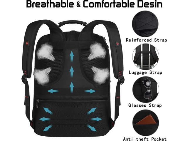 18.4 Laptop Backpack for Men, 55L-60L Extra Large Gaming Laptops Backpack with USB Charger Port, TSA Friendly Flight Approved RFID Anti-theft...