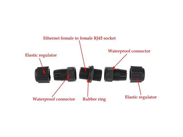 5PCS M20 RJ45 Waterproof Cat5/5e 8P8C Connector IP67 Ethernet LAN Cable Connector Double Head Outdoor LAN Coupler Adapter Female to Female