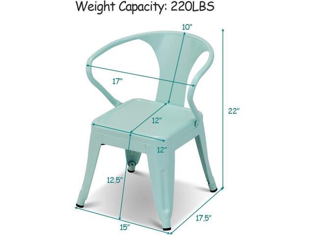 Costzon Set of 2 Kids Steel Chair w/Backrest Industrial Activity Chair, Stackable for Indoor/Outdoor Use, Preschool, Bedroom, Playroom, Steel Chair...