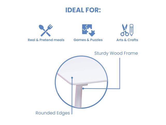 Delta Children Kids Table and Chair Set (4 Chairs Included), White/Pink