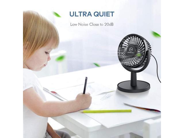 Mini Desk Fan, USB Powered Desktop Fan with 4 Speeds, Small but Powerful Strong Airflow Work Quiet, 310° Adjustment, Portable Personal Air...