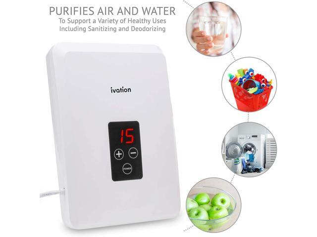 Ivation Portable Ozone Generator 600mg/h Multipurpose Air Sterilizing & Freshening System w/2 Silicone Tubes, 2 Diffuser Stones & Timer; Purifies...