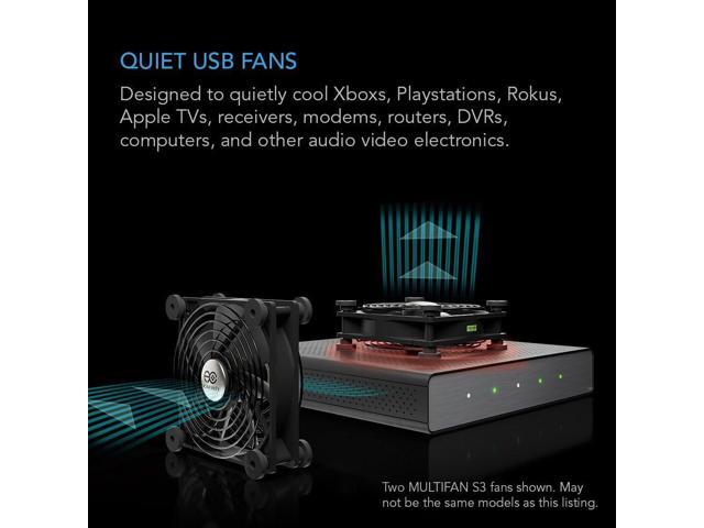 AC Infinity MULTIFAN S4, Quiet 140mm USB Fan, UL-Certified for Receiver DVR Playstation Xbox Computer Cabinet Cooling