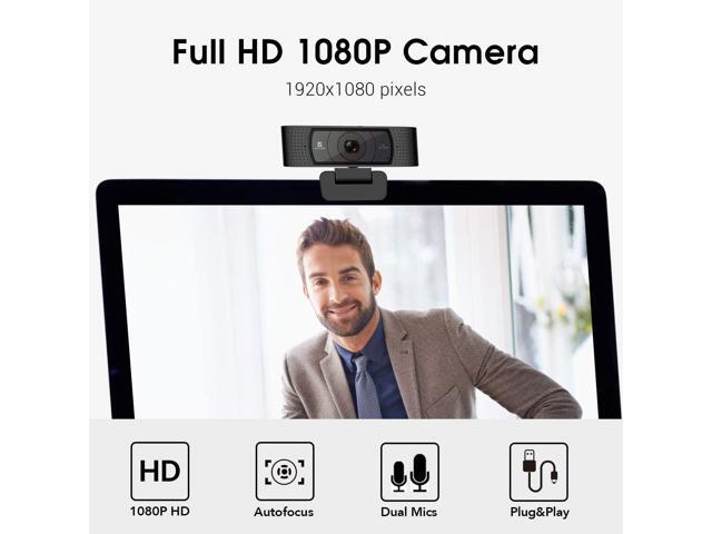 HD Webcam 1080P with Microphone & Cover Slide, 928A Pro USB Computer Web Camera Video Cam for Streaming Gaming Conferencing Mac Windows PC Laptop...