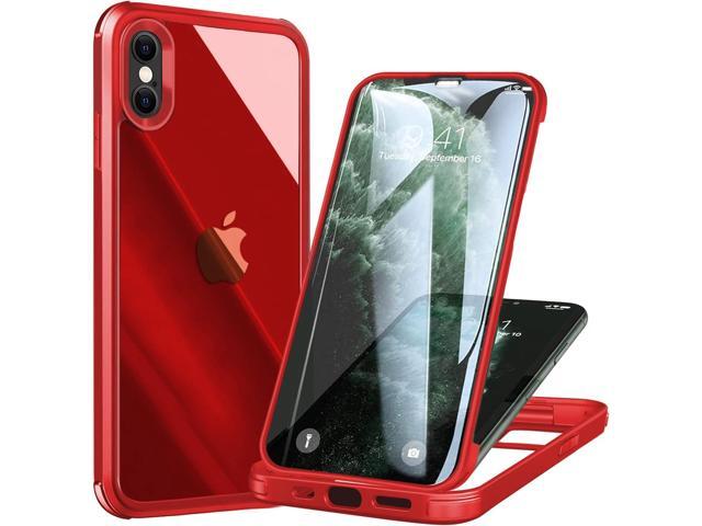 UBUNU for iPhone Xs Max Case with Screen Protector Built in Tempered Glass 2024 Upgraded Dual Layer Full Body Protective Clear Phone Case for...