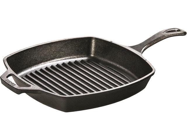 Lodge L8SGP3 Cast Iron Square Grill Pan, Pre-Seasoned, 10.5-inch