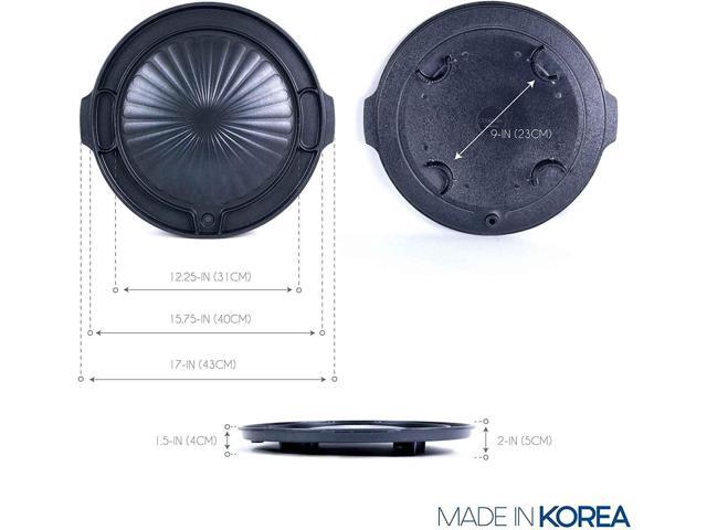 Master Grill Pan, Korean Traditional BBQ Grill Pan - Stovetop Nonstick Indoor/Outdoor Smokeless BBQ Cast Aluminum Grill Pan