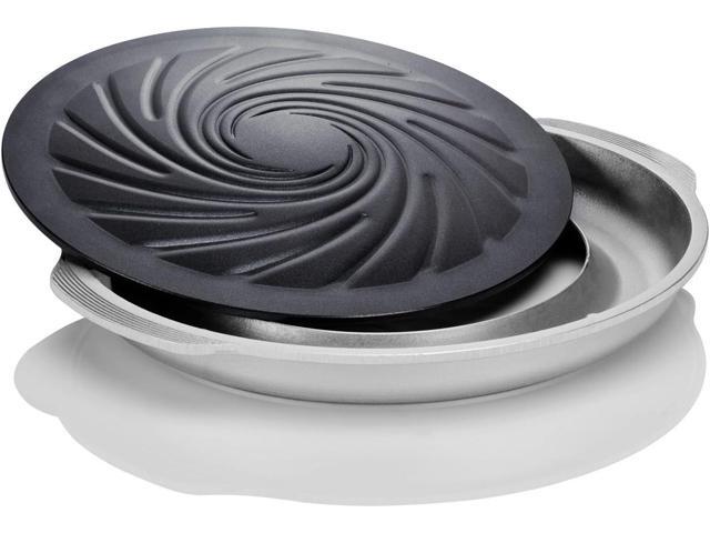 TECHEF - TRUE GRILL PAN - Stovetop Nonstick Indoor/Outdoor Smokeless BBQ Grill Set, including a Grill Plate and Alumium Drip Tray (Dome)