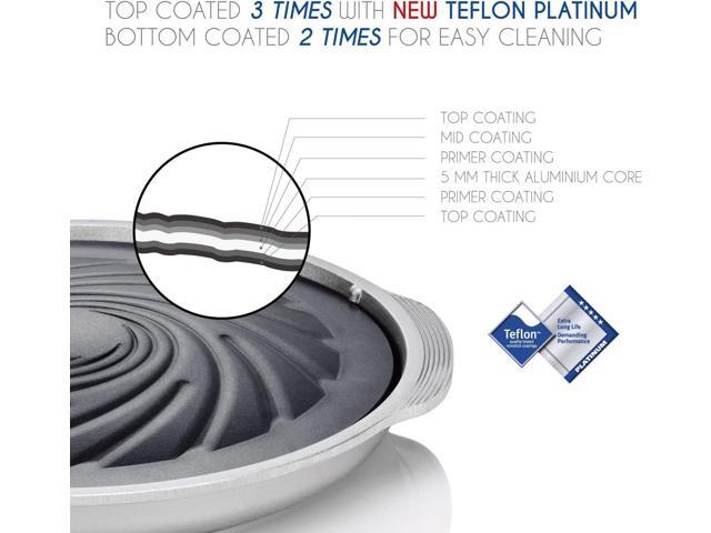 TECHEF - TRUE GRILL PAN - Stovetop Nonstick Indoor/Outdoor Smokeless BBQ Grill Set, including a Grill Plate and Alumium Drip Tray (Dome)